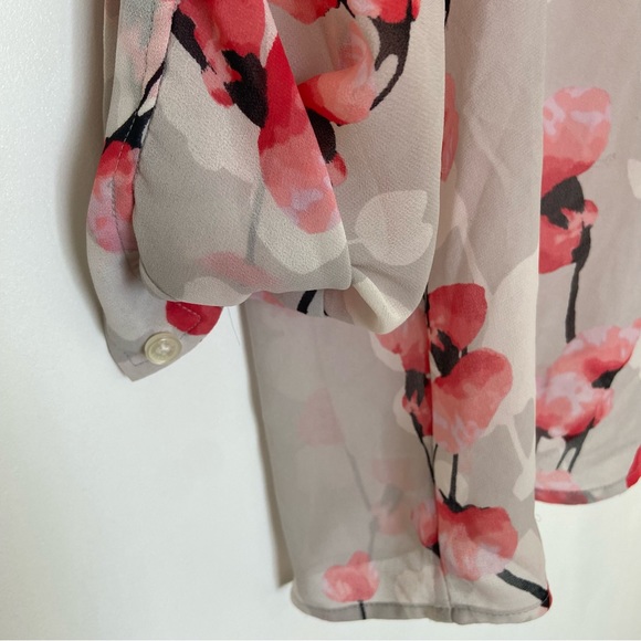 Donna Karan DKNYC Cherry Blossom Floral Blouse - Picture 4 of 5